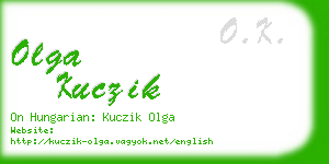 olga kuczik business card